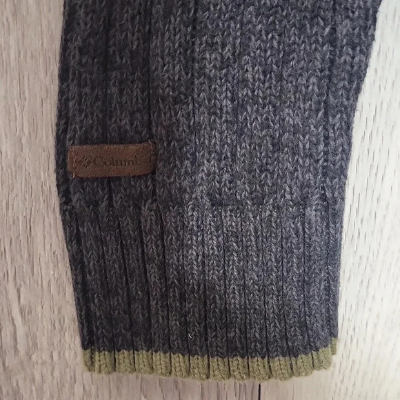 🛍Columbia Vintage Mens Large Grey V Neck Knit Cotton Sweater Outdoor Warm 90s‎ - Picture 5 of 6